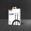 Recci RTC-P08CC Type-C to Type-C PD 100W 5A Hızlı Şarj Naylon Örgü Tasarım Şarj ve Data Kablosu 1.5M - 9