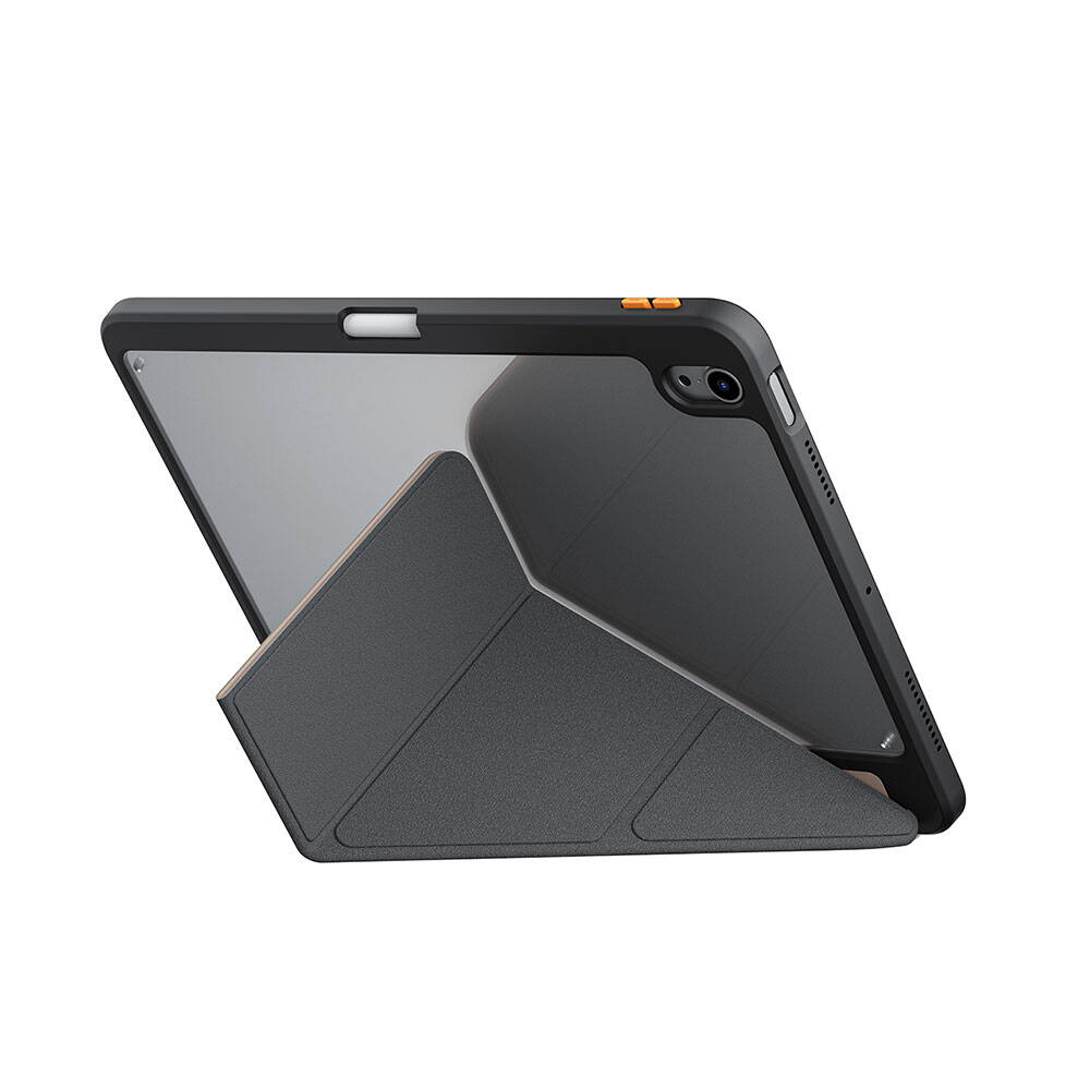 Apple iPad Air 11 2024 Uyumlu Kılıf SkinArma Kabartma Baskı Tasarımlı 360 Tam Koruma Arkası Şeffaf Standlı Gamma Kılıf - 7