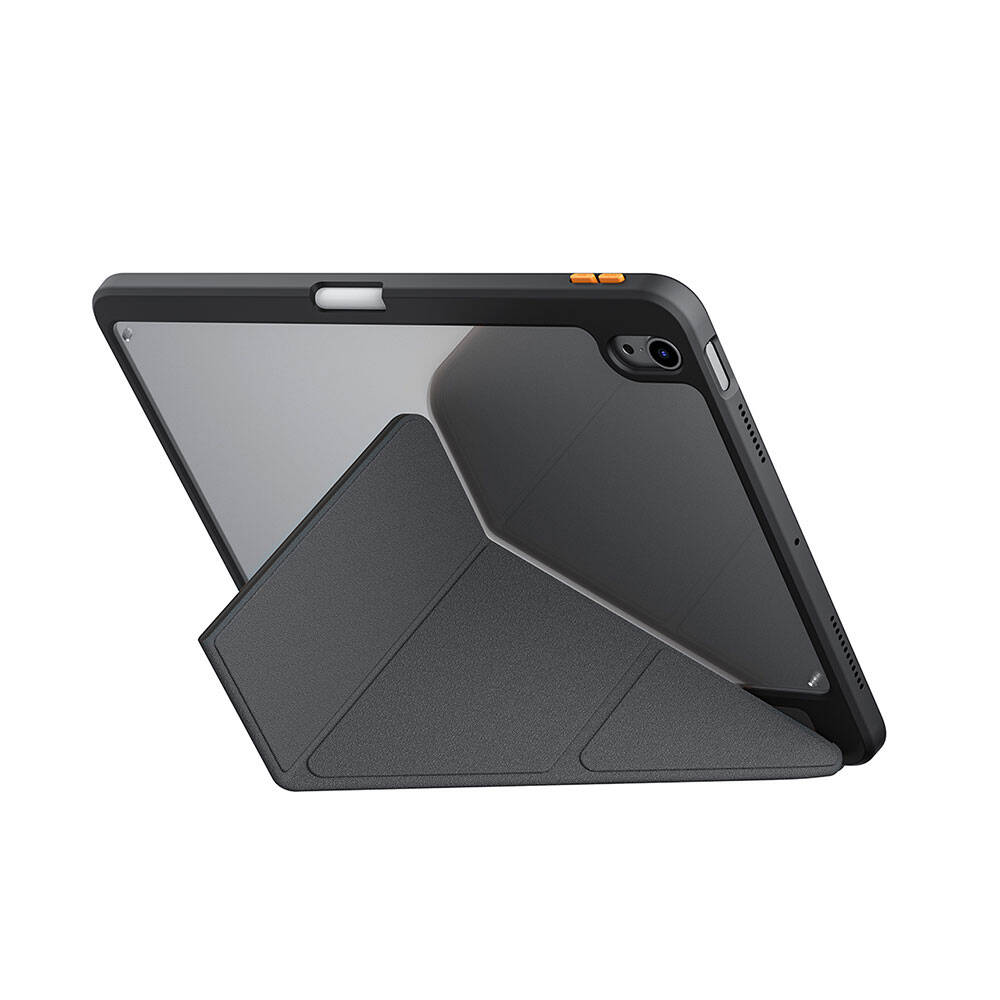 Apple iPad Air 11 2024 Uyumlu Kılıf SkinArma Kabartma Baskı Tasarımlı 360 Tam Koruma Arkası Şeffaf Standlı Gamma Kılıf - 8