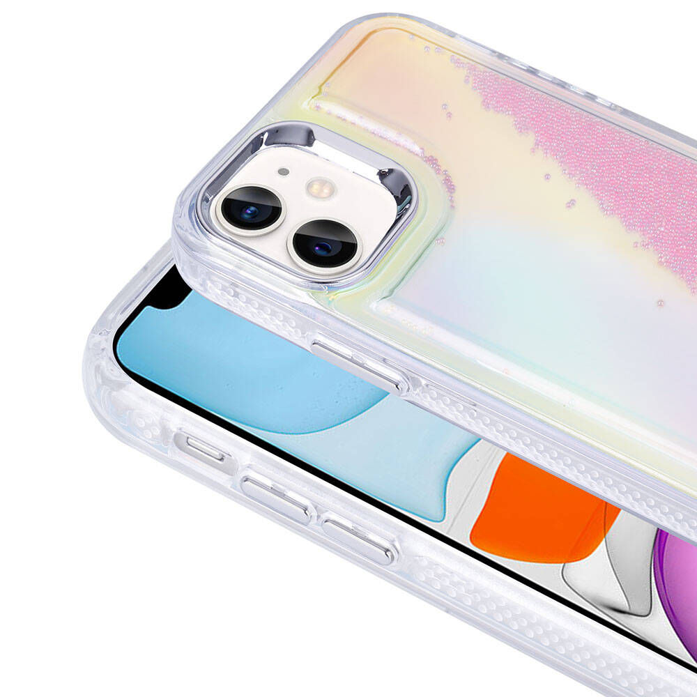 Apple iPhone 12 Uyumlu Kılıf Airbagli Renkli Arka Yüzey Boncuk Tasarımlı Zore Kumul Kapak - 3