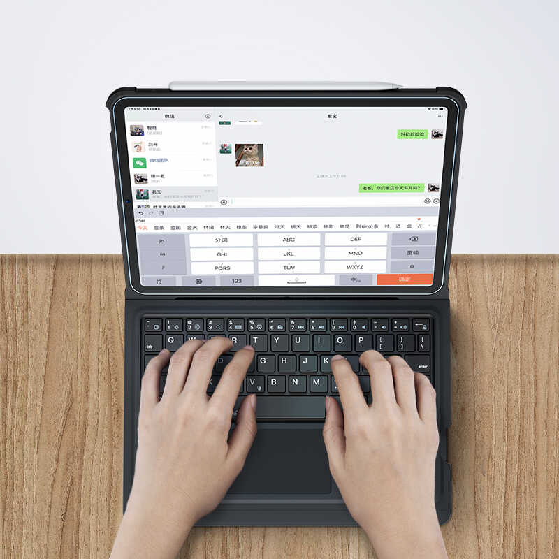 Apple iPad Air 11 2024 Uyumlu Benks Multifunctional Kablosuz Klavyeli Kılıf - 5