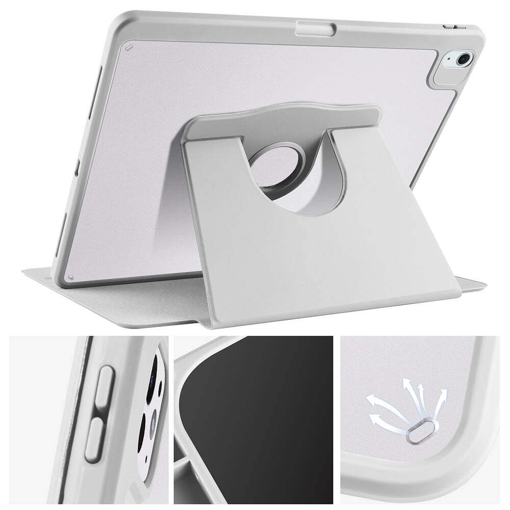Apple iPad Pro 12.9 2022 M2 Uyumlu Kılıf Zore Termik Kalem Bölmeli Dönebilen Standlı Kılıf - 5