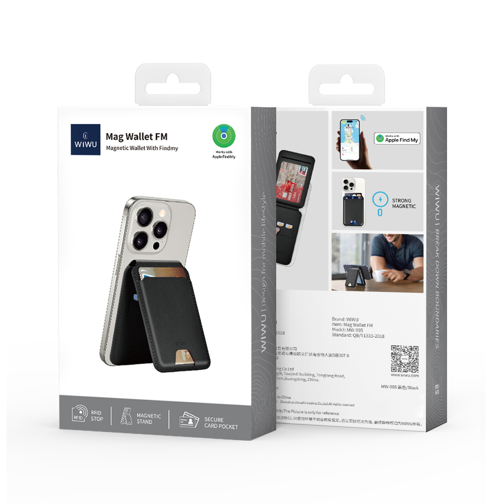 Wiwu MW-005 Magnetik Standlı Kartlık Qi Kablosuz Şarj Uyumlu FindMy Özellikli Mag Wallet - 18