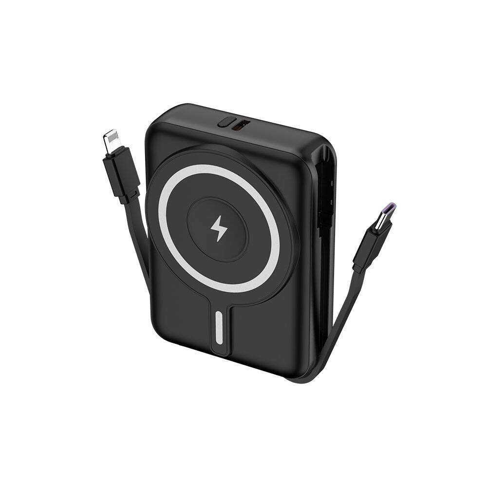 Lapas LP-PW002 Dijital LED Göstergeli Type-C & Lightning Kablosuz Taşınabilir Powerbank 10.000mAh - 2