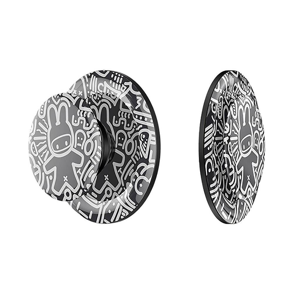 Benks Black and White Bunny Tasarımlı Magnetik Pop Soket Stand - 2