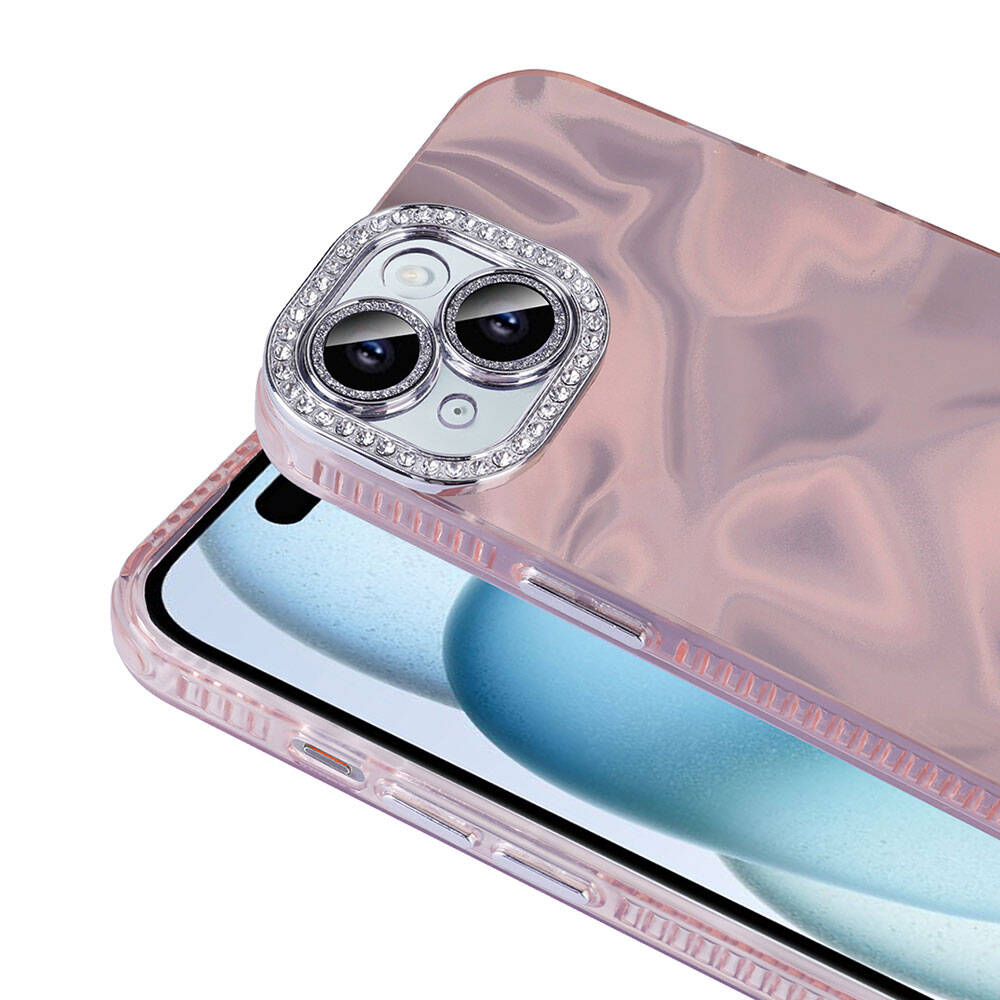 Apple iPhone 15 Uyumlu Kılıf Airbagli Parlak Taş Detay Tasarımlı Zore Esila Kapak - 3