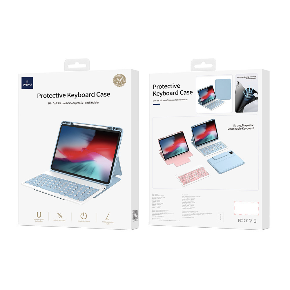 Apple iPad 11.Nesil 2025 Uyumlu Wiwu Protective Gizli Kalem Bölmeli Klavyeli Kılıf - 5