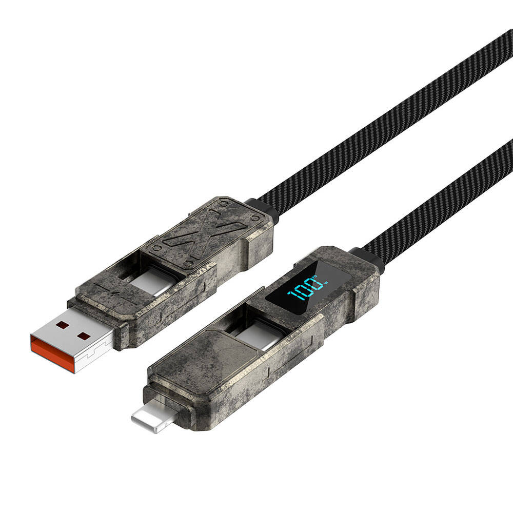 Wiwu Wi-C039 Titan Serisi 4in1 A+C to C+L LED Dijital Göstergeli Şarj ve Data Kablosu 15cm - 2
