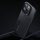 Apple iPhone 14 Pro Uyumlu Kılıf Magsafe Şarj Özellikli Karbon Fiber Benks Montage ArmorAir Kevlar Kapak - 6