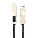 Wiwu Wi-C039 Titan Serisi 4in1 A+C to C+L LED Dijital Göstergeli Şarj ve Data Kablosu 1.5M - 2