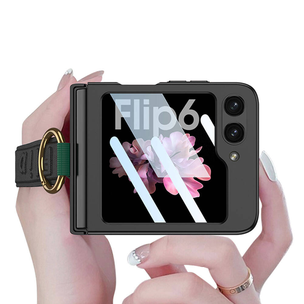 Samsung Galaxy Z Flip 6 Uyumlu Kılıf Kamera Korumalı Yüzüklü Zore Flip Ring Kıpta Kapak - 4
