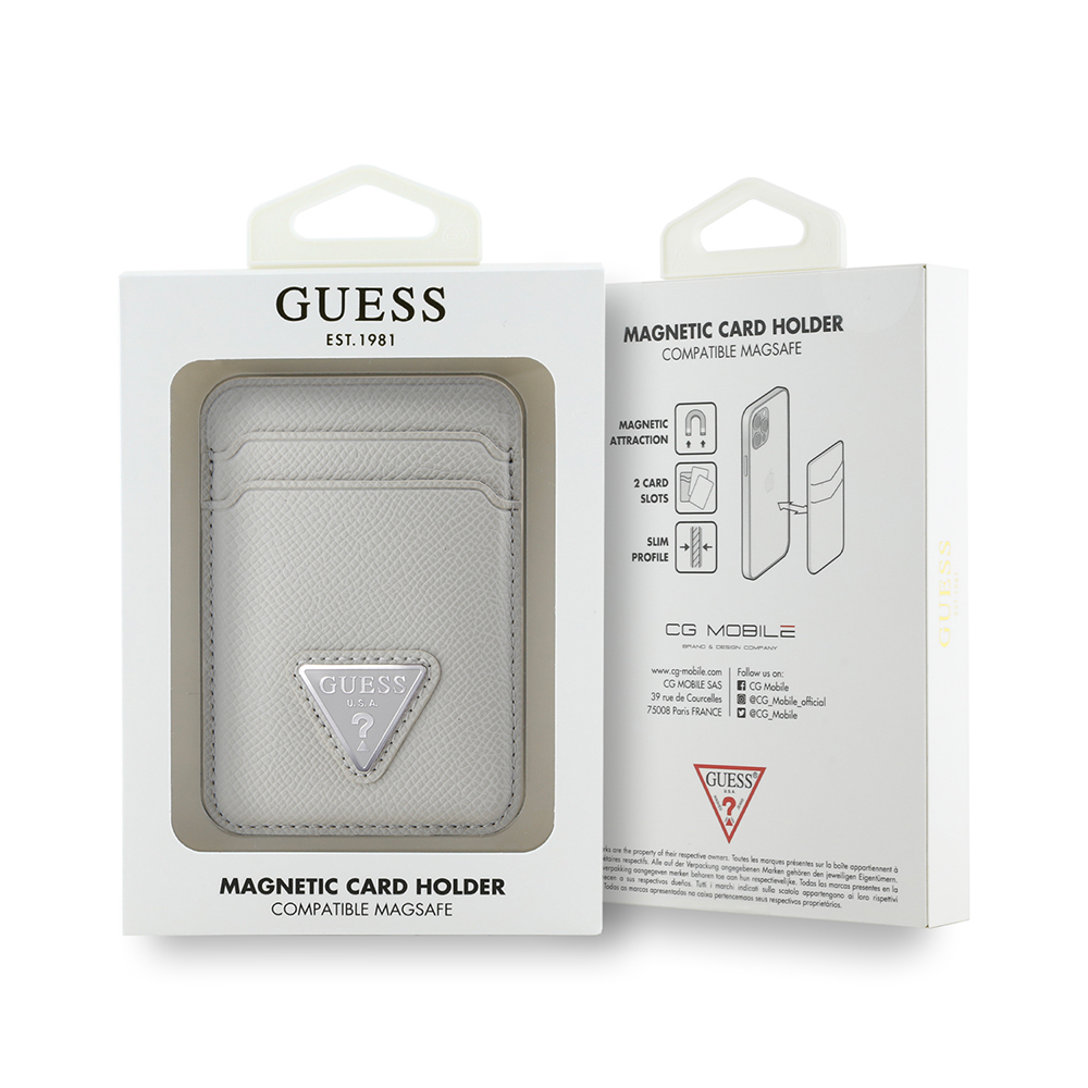 Guess Orjinal Lisanslı 2 Hazneli Üçgen Logolu Deri Magnetik Kartlık - 6