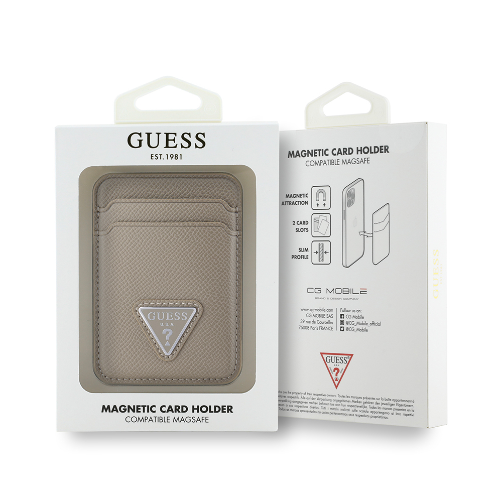 Guess Orjinal Lisanslı 2 Hazneli Üçgen Logolu Deri Magnetik Kartlık - 9