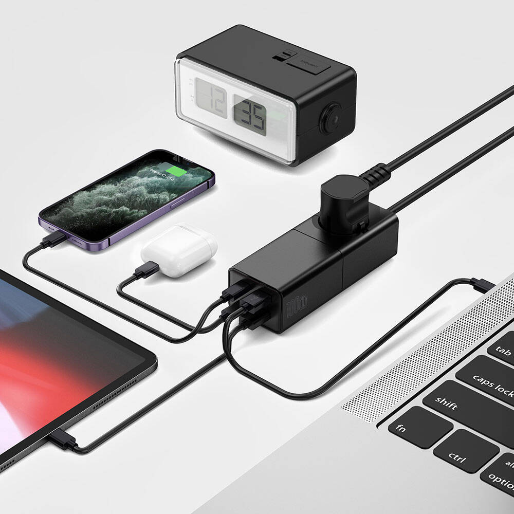Wiwu Wi-S004 GaN Tech Çift Type-C ve Çift USB-A Girişli Priz 100W 150cm - 5