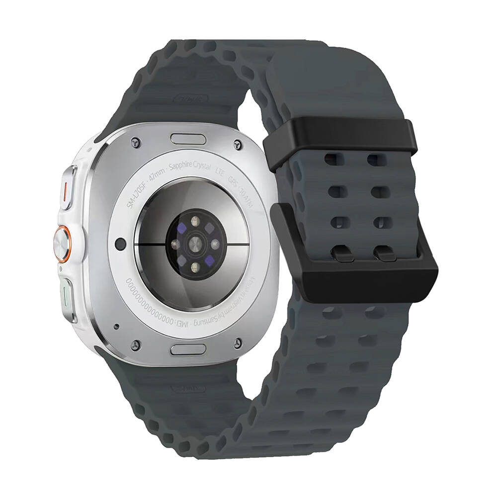 Samsung Galaxy Watch Ultra 47mm Uyumlu Zore KRD-118 Tırtıklı Tasarım Silikon Kordon - 4