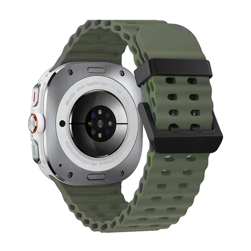 Samsung Galaxy Watch Ultra 47mm Uyumlu Zore KRD-118 Tırtıklı Tasarım Silikon Kordon - 5