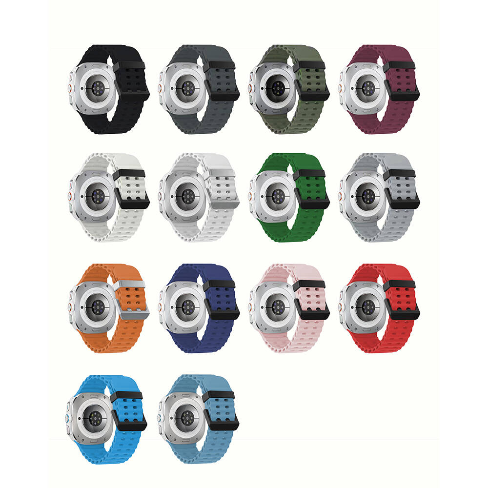 Samsung Galaxy Watch Ultra 47mm Uyumlu Zore KRD-118 Tırtıklı Tasarım Silikon Kordon - 9