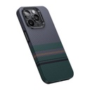 Apple iPhone 15 Pro Uyumlu Kılıf Magsafe Şarj Özellikli Karbon Fiber Tasarımlı Benks Aurora ArmorPro Kevlar Kapak - 2