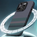 Apple iPhone 15 Pro Uyumlu Kılıf Magsafe Şarj Özellikli Karbon Fiber Tasarımlı Benks Aurora ArmorPro Kevlar Kapak - 9