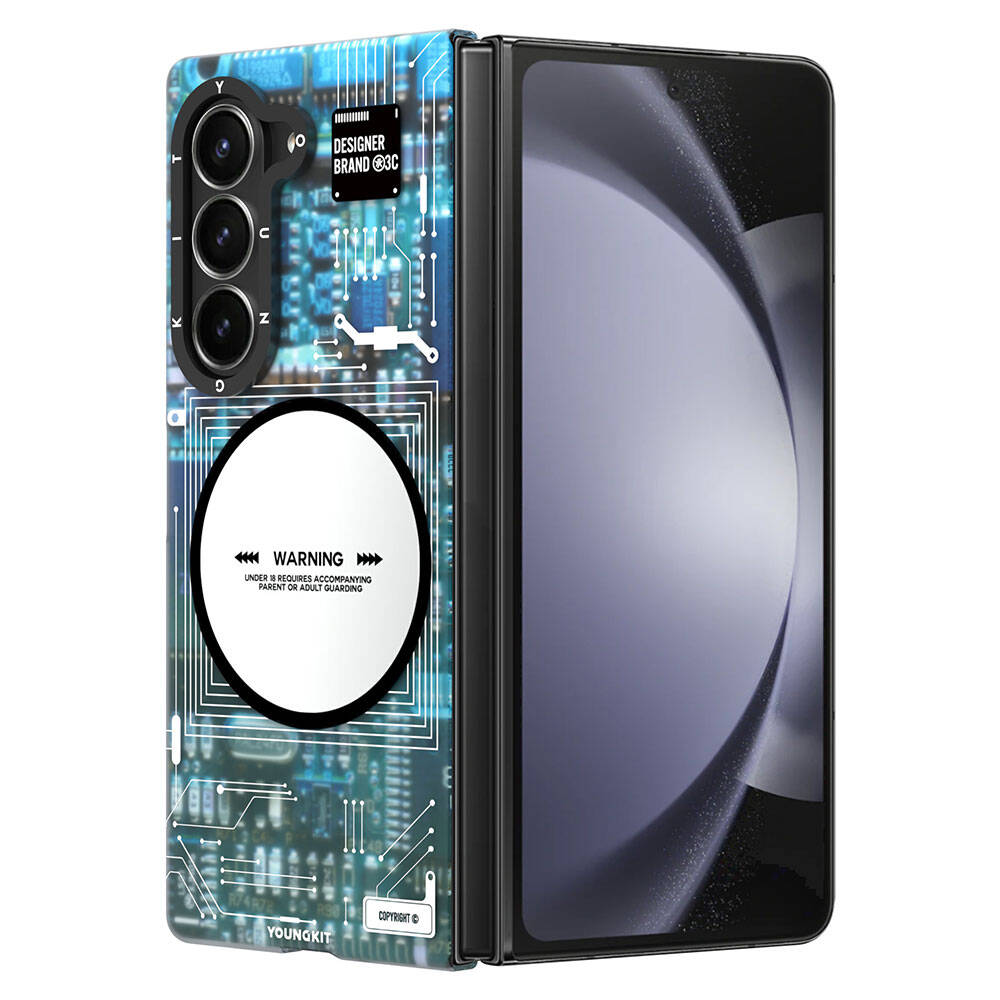 Samsung Galaxy Z Fold 6 Uyumlu Kılıf Magsafe Şarj Özellikli YoungKit Technology Serisi Kapak - 3