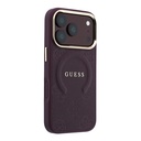 Apple iPhone 18 Pro Kılıf Guess Orjinal Lisanslı M-safe Şarj Özellikli Sıcak Baskılı Yazı Logolu C-Magnet PU Deri Peony Kapak - 3