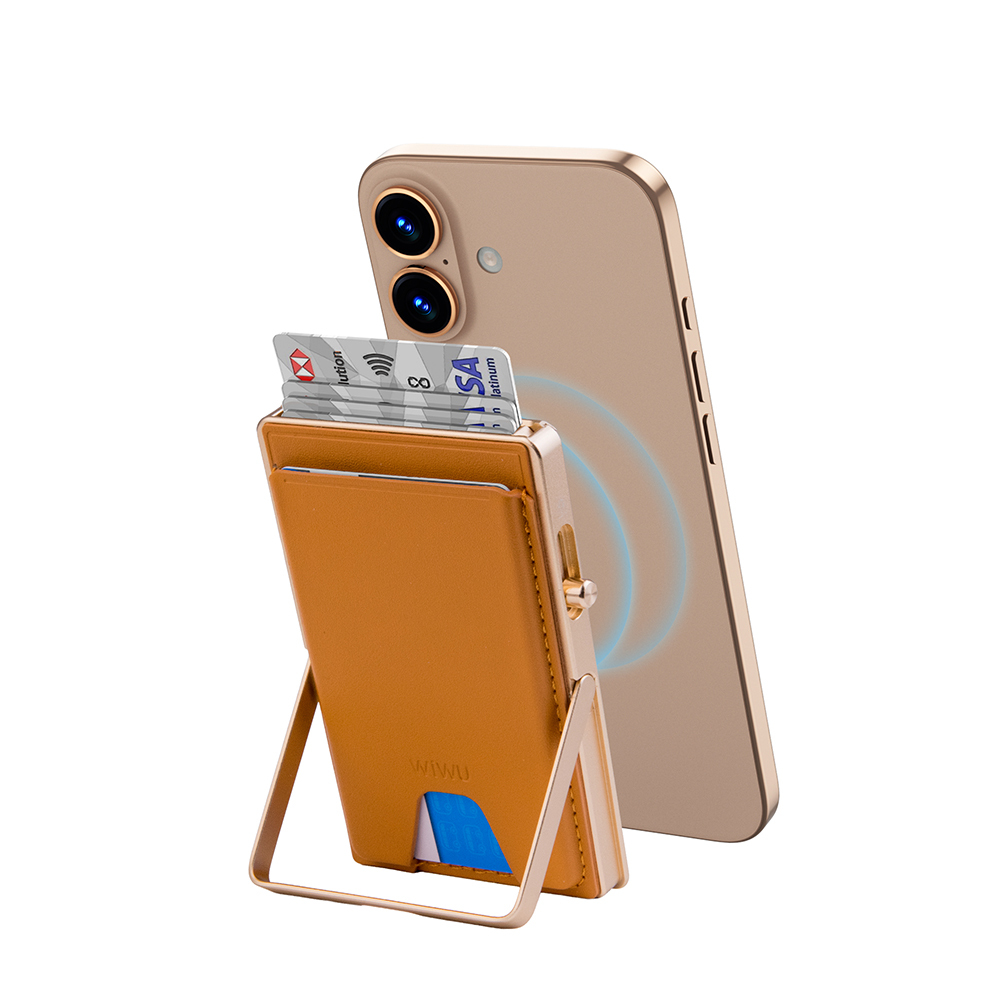 Wiwu MW-006 Tasarımlı 6 Hazneli PU Magnetik Standlı Kartlık - 3