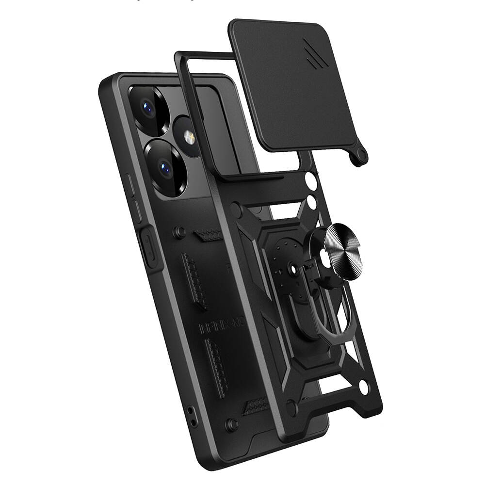 Xiaomi Redmi 13 4G Uyumlu Kılıf Magnetik Standlı Kamera Korumalı Zore Sürgülü Vega Kapak - 1