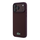 Apple iPhone 18 Pro Kılıf Lacoste Orjinal Lisanslı M-safe Şarj Özellikli PU Pike Desenli Metal Logolu Kapak - 1