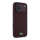 Apple iPhone 18 Pro Kılıf Lacoste Orjinal Lisanslı M-safe Şarj Özellikli PU Pike Desenli Metal Logolu Kapak - 3