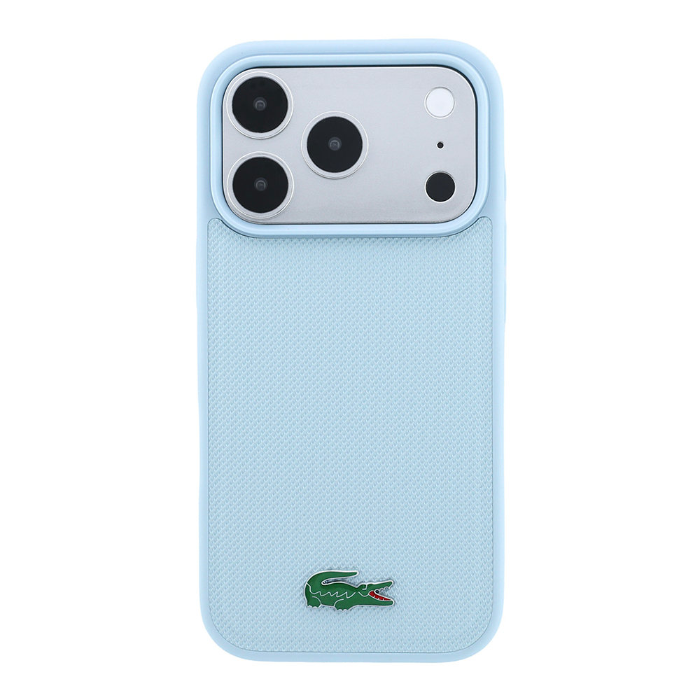 Apple iPhone 18 Pro Kılıf Lacoste Orjinal Lisanslı M-safe Şarj Özellikli PU Pike Desenli Metal Logolu Kapak - 2