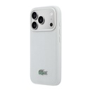 Apple iPhone 18 Pro Kılıf Lacoste Orjinal Lisanslı M-safe Şarj Özellikli PU Pike Desenli Metal Logolu Kapak - 1