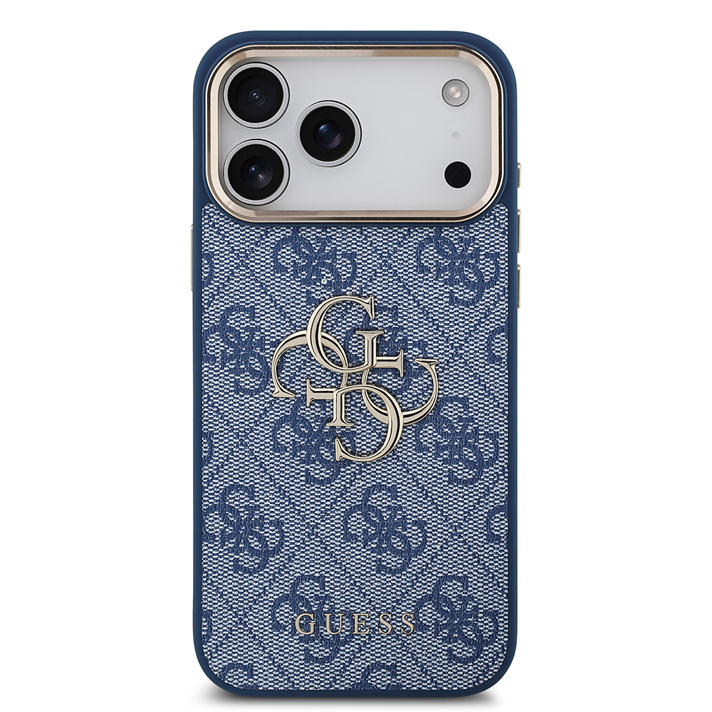 Apple iPhone 18 Pro Max Kılıf Guess Orjinal Lisanslı Gold Metal Kamera Çerçeveli 4G Desenli Metal Büyük 4G ve Yazı Logolu Kapak - 2