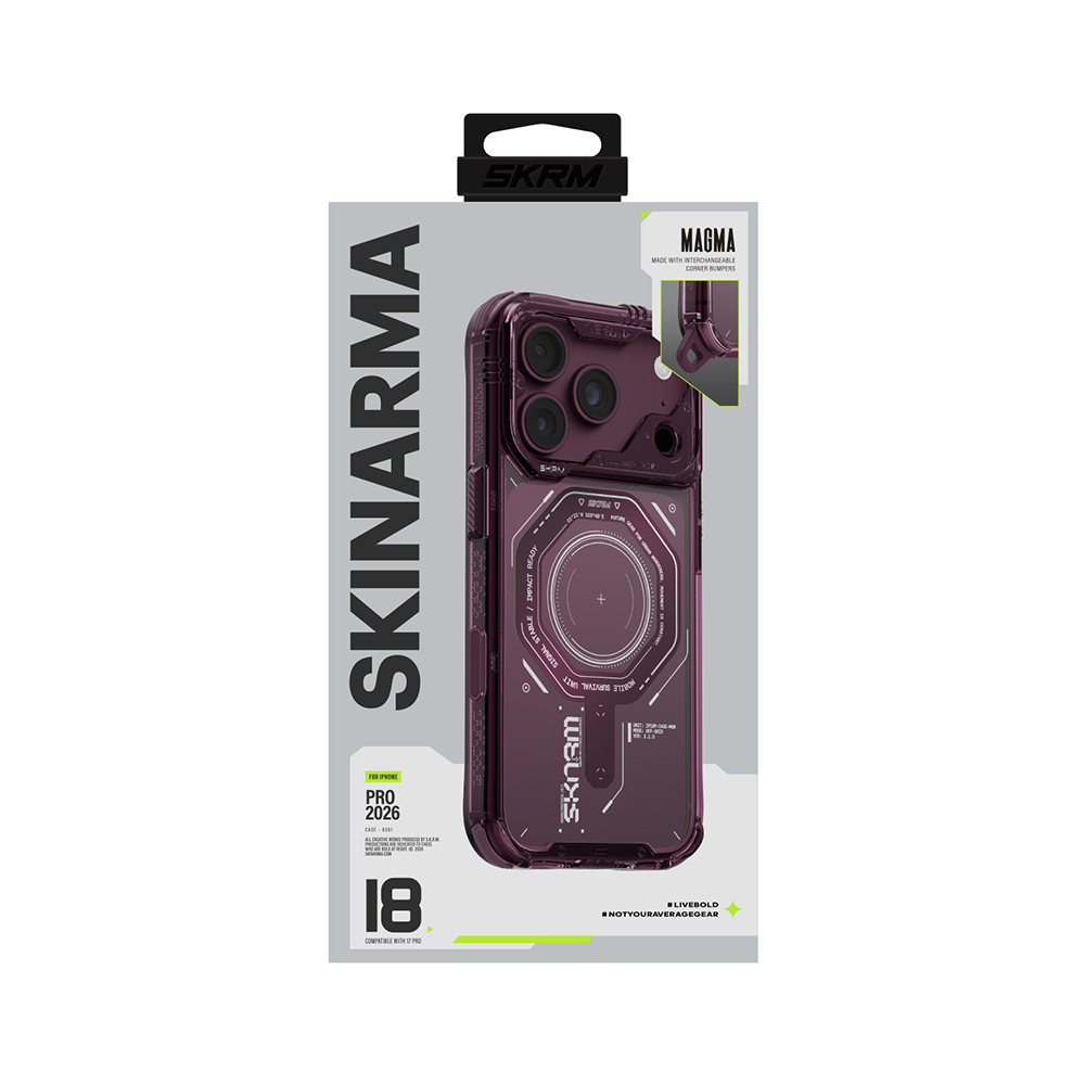 Apple iPhone 18 Pro Max Kılıf SkinArma M-safe Şarj Özellikli Airbag Tasarımlı Magma Kapak - 9