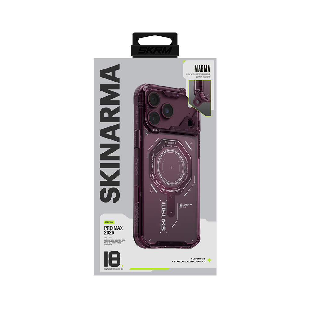 Apple iPhone 18 Pro Max Kılıf SkinArma M-safe Şarj Özellikli Airbag Tasarımlı Magma Kapak - 10