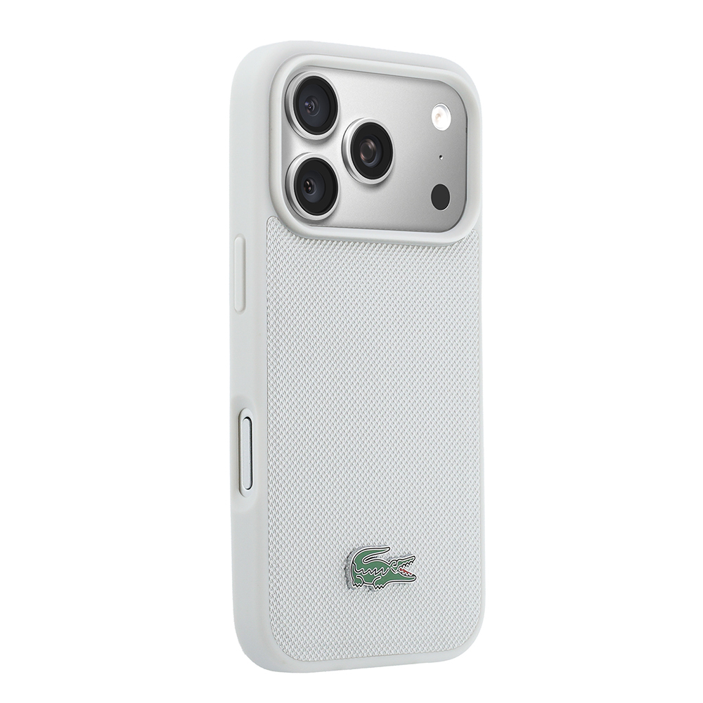 Apple iPhone 18 Pro Max Kılıf Lacoste Orjinal Lisanslı M-safe Şarj Özellikli PU Pike Desenli Metal Logolu Kapak - 3