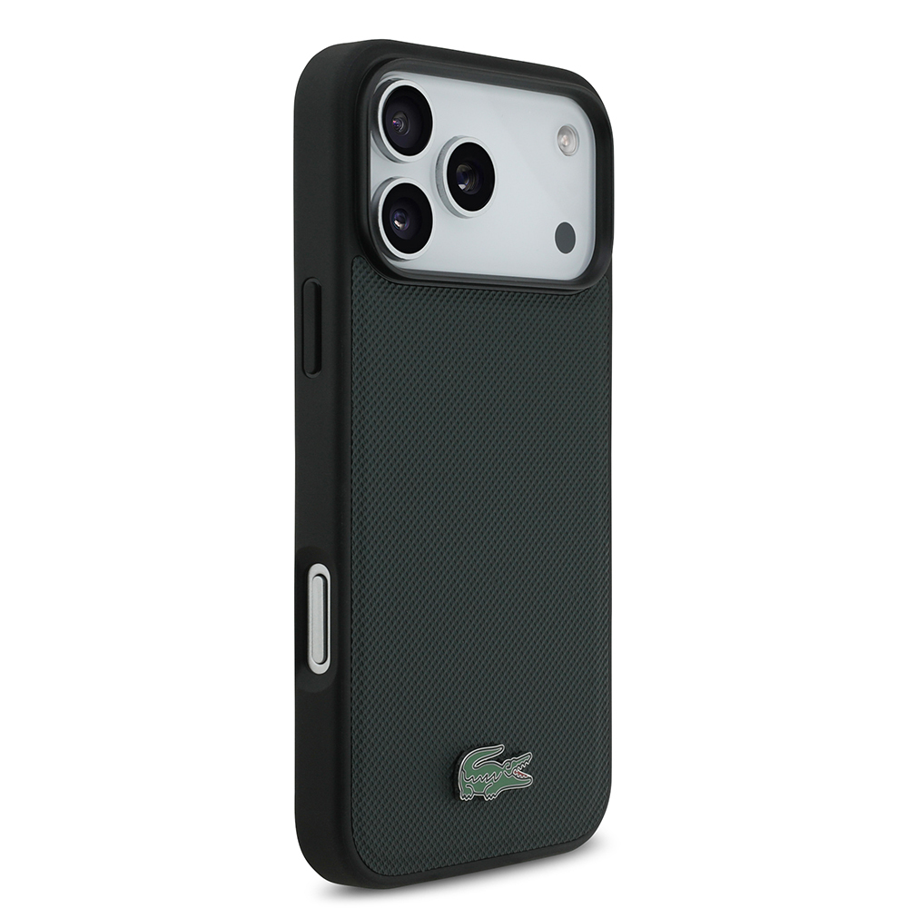 Apple iPhone 18 Pro Max Kılıf Lacoste Orjinal Lisanslı M-safe Şarj Özellikli PU Pike Desenli Metal Logolu Kapak - 3