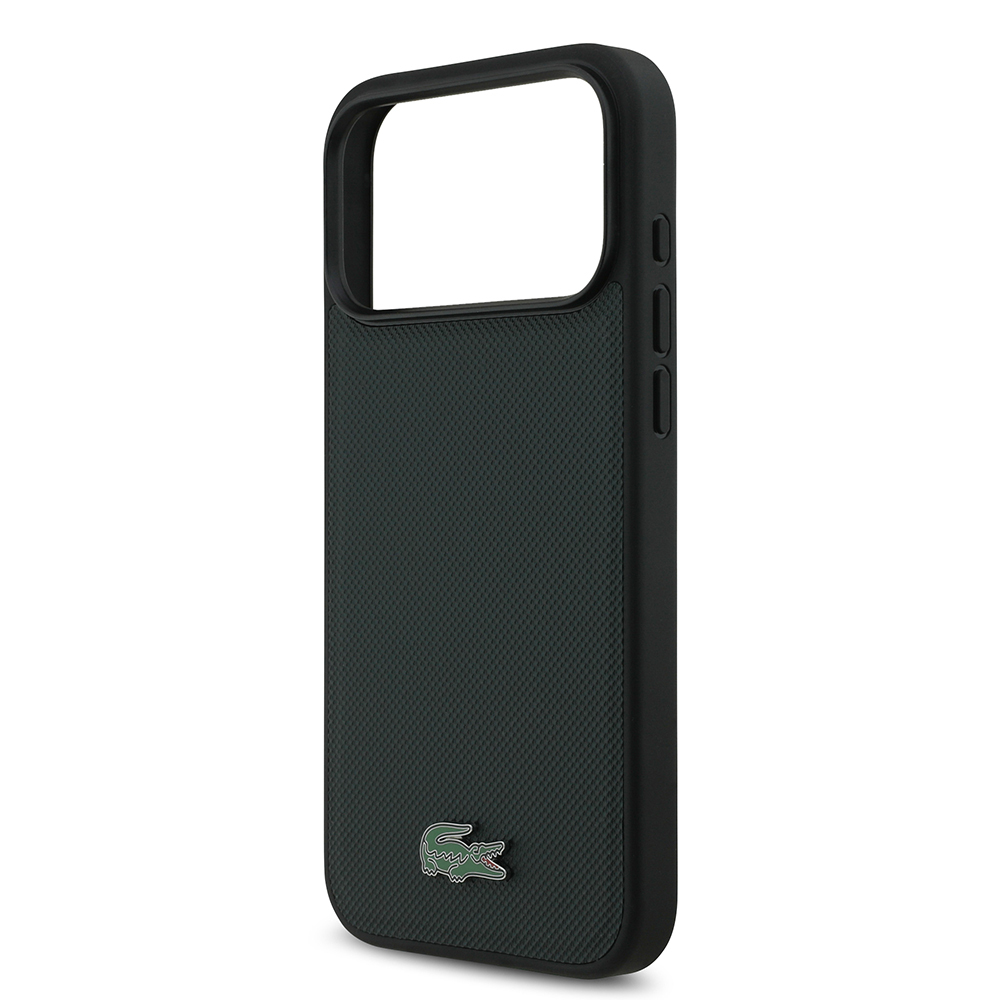 Apple iPhone 18 Pro Max Kılıf Lacoste Orjinal Lisanslı M-safe Şarj Özellikli PU Pike Desenli Metal Logolu Kapak - 5