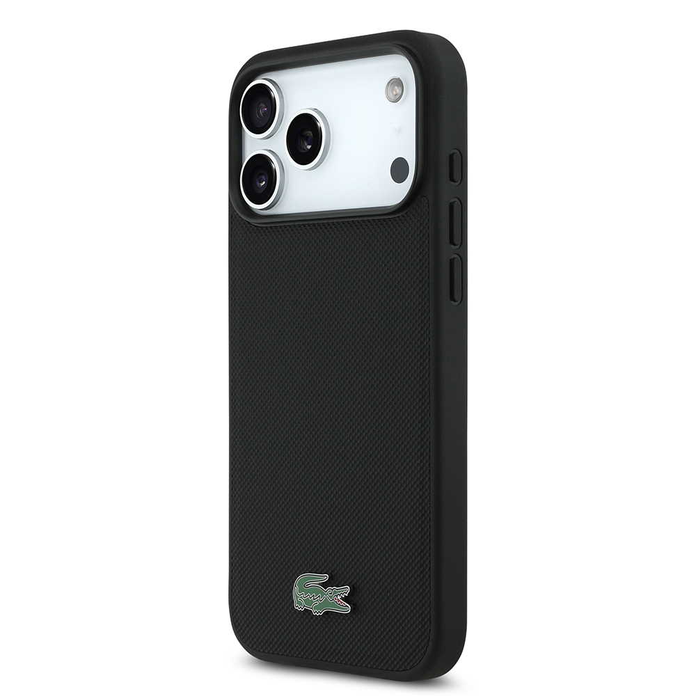 Apple iPhone 18 Pro Max Kılıf Lacoste Orjinal Lisanslı M-safe Şarj Özellikli PU Pike Desenli Metal Logolu Kapak - 1