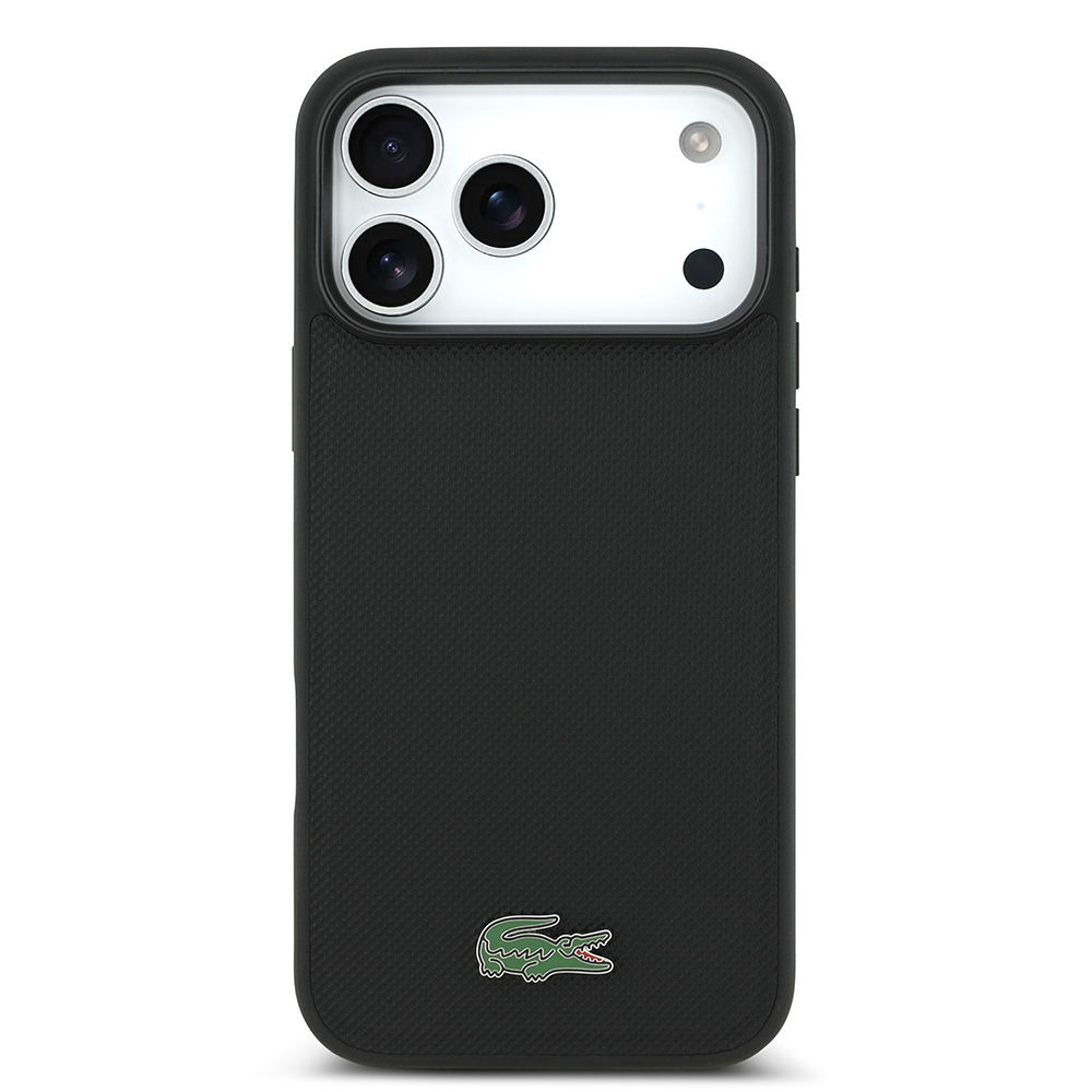 Apple iPhone 18 Pro Max Kılıf Lacoste Orjinal Lisanslı M-safe Şarj Özellikli PU Pike Desenli Metal Logolu Kapak - 2