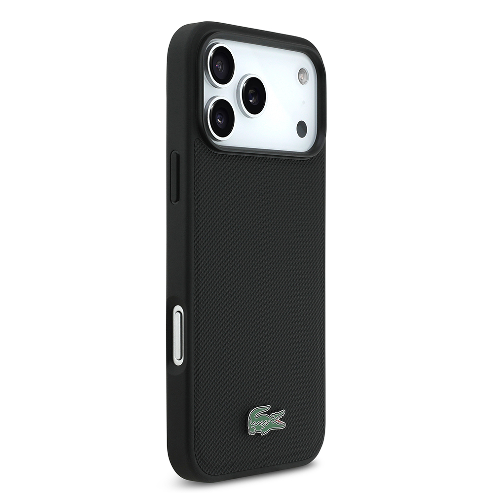 Apple iPhone 18 Pro Max Kılıf Lacoste Orjinal Lisanslı M-safe Şarj Özellikli PU Pike Desenli Metal Logolu Kapak - 3