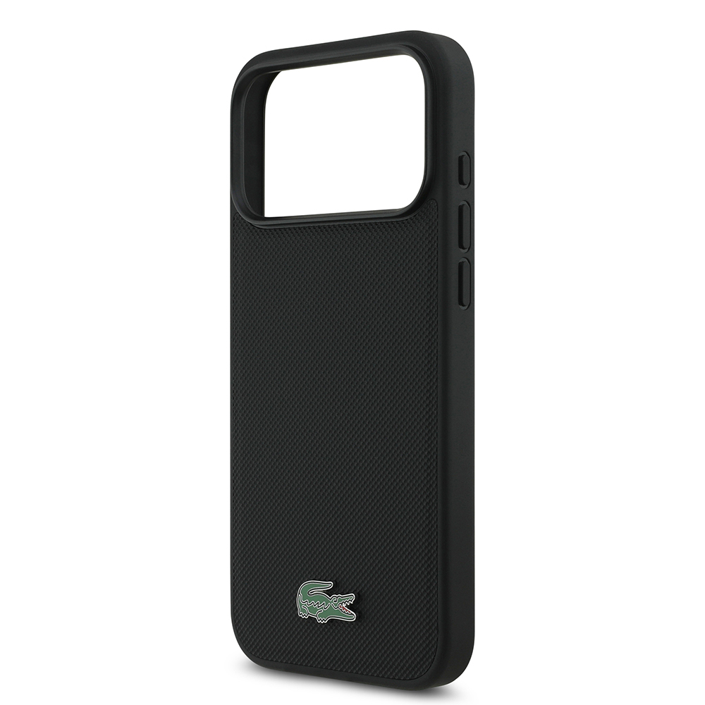 Apple iPhone 18 Pro Max Kılıf Lacoste Orjinal Lisanslı M-safe Şarj Özellikli PU Pike Desenli Metal Logolu Kapak - 5