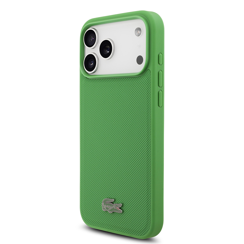 Apple iPhone 18 Pro Max Kılıf Lacoste Orjinal Lisanslı M-safe Şarj Özellikli PU Pike Desenli Metal Logolu Kapak - 1