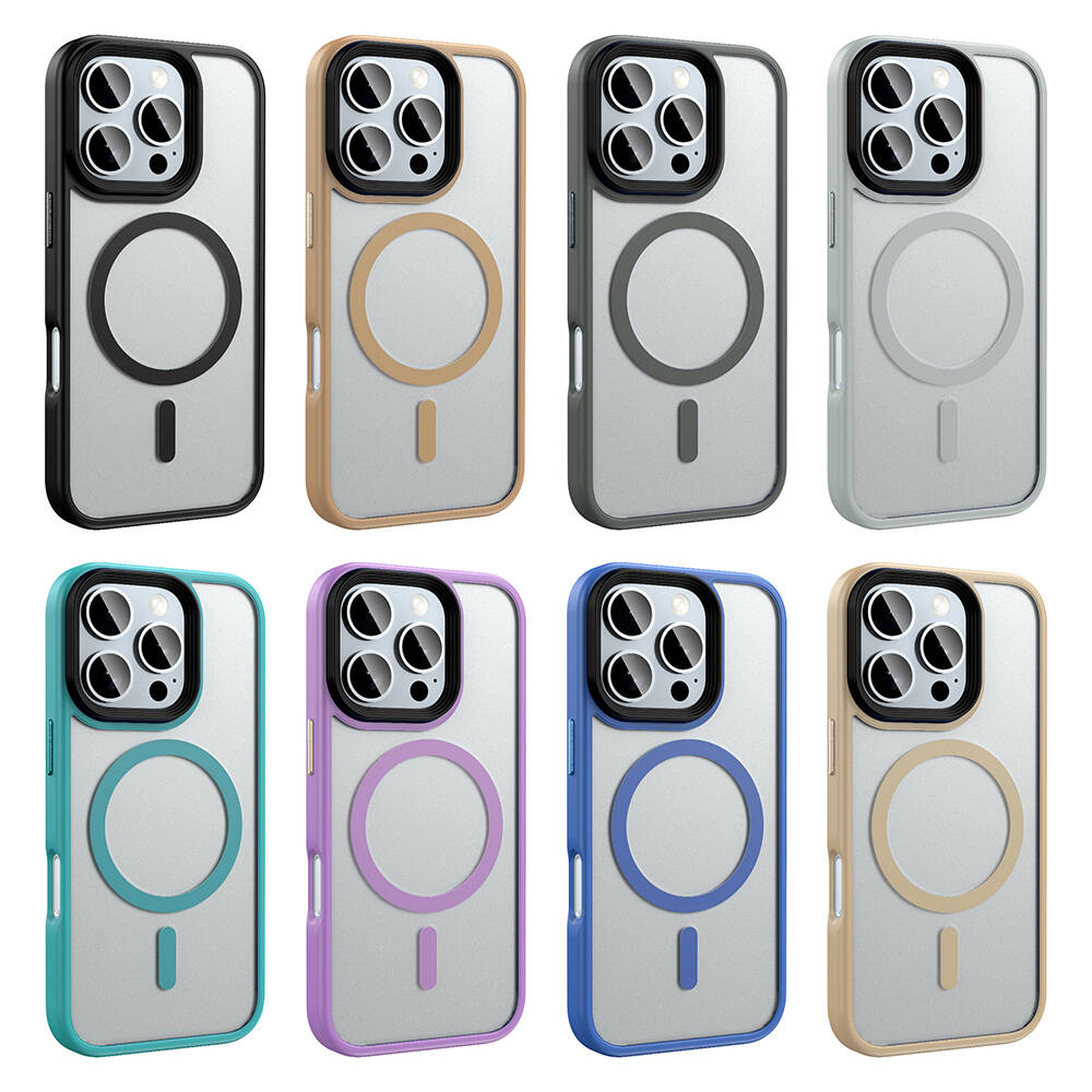 Apple iPhone 16 Pro Max Kılıf Mat Arka Yüzey Wireless Şarj Özellikli Zore Flet Magsafe Kapak - 6