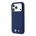 Apple iPhone 18 Pro Max Kılıf BMW Orjinal Lisanslı M-safe Şarj Özellikli Karbon Fiber Tasarımlı ve Metal Logolu PU Deri Kapak - 1
