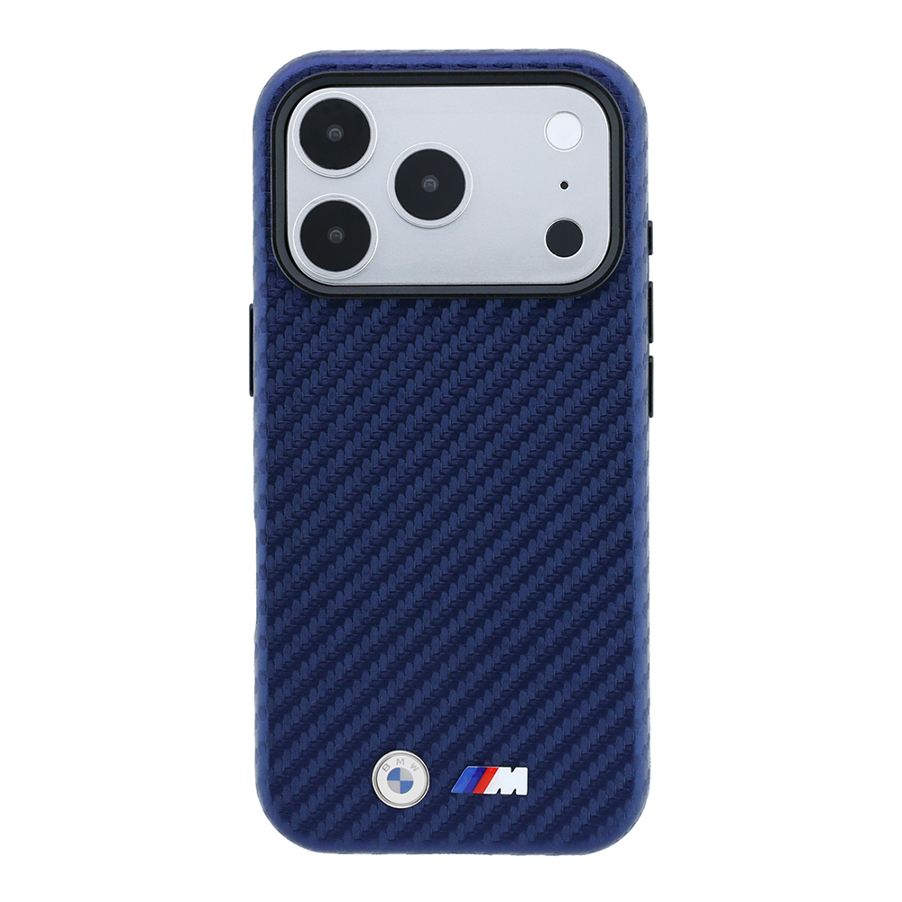 Apple iPhone 18 Pro Max Kılıf BMW Orjinal Lisanslı M-safe Şarj Özellikli Karbon Fiber Tasarımlı ve Metal Logolu PU Deri Kapak - 2