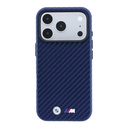 Apple iPhone 18 Pro Max Kılıf BMW Orjinal Lisanslı M-safe Şarj Özellikli Karbon Fiber Tasarımlı ve Metal Logolu PU Deri Kapak - 2