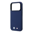 Apple iPhone 18 Pro Max Kılıf BMW Orjinal Lisanslı M-safe Şarj Özellikli Karbon Fiber Tasarımlı ve Metal Logolu PU Deri Kapak - 5