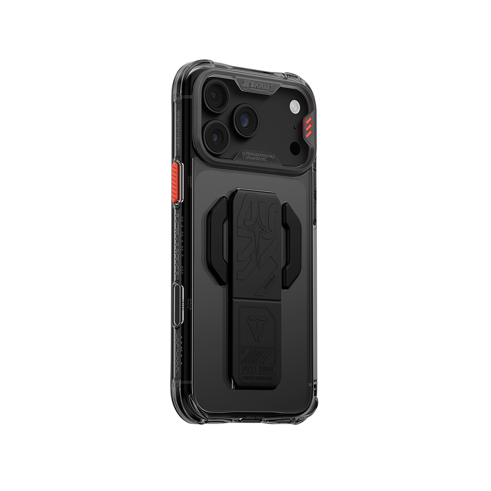 Apple iPhone 18 Pro Kılıf M-safe Şarj Özellikli Teknoloji Desenli Skinarma Helio CE Mag Charge Standlı Kapak - 5