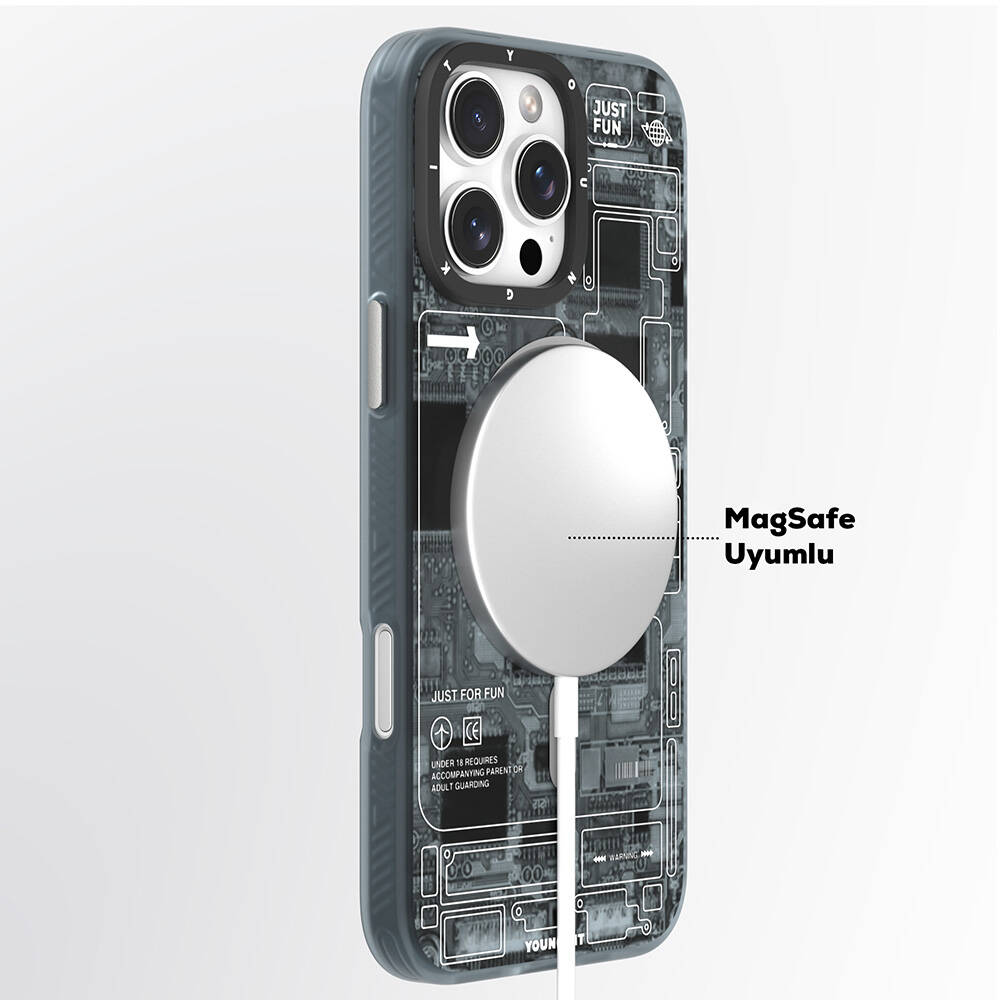 Apple iPhone 16 Pro Max Kılıf Magsafe Şarj Özellikli YoungKit Technology Serisi Kapak - 5
