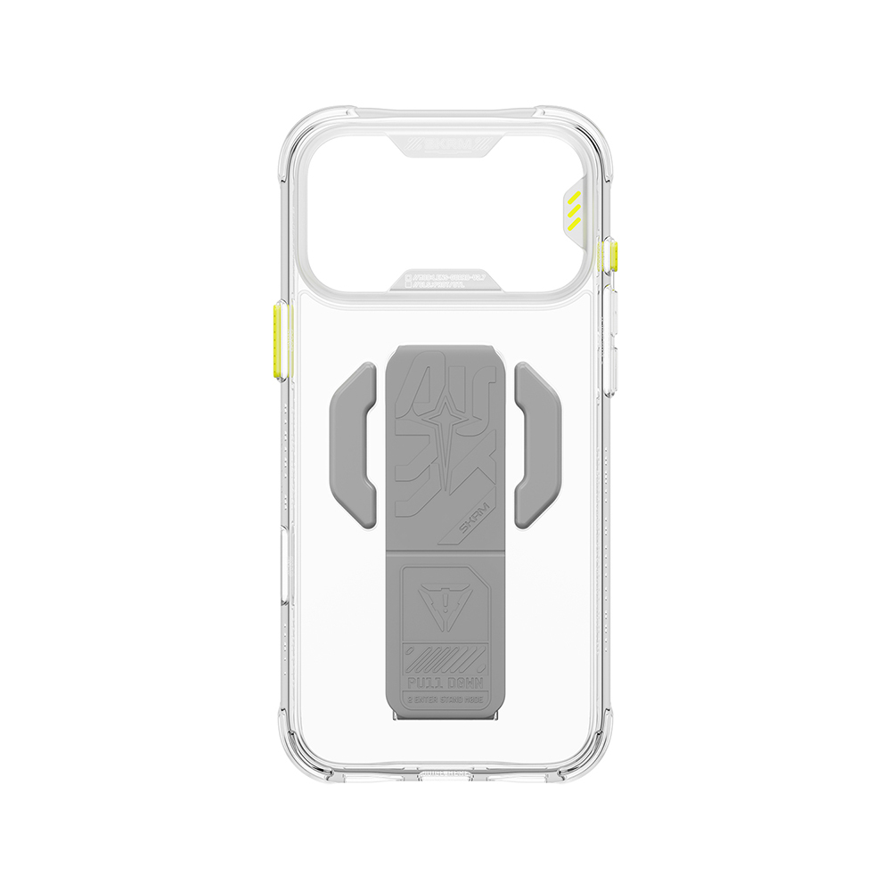 Apple iPhone 18 Pro Max Kılıf M-safe Şarj Özellikli Teknoloji Desenli Skinarma Helio CE Mag Charge Standlı Kapak - 1